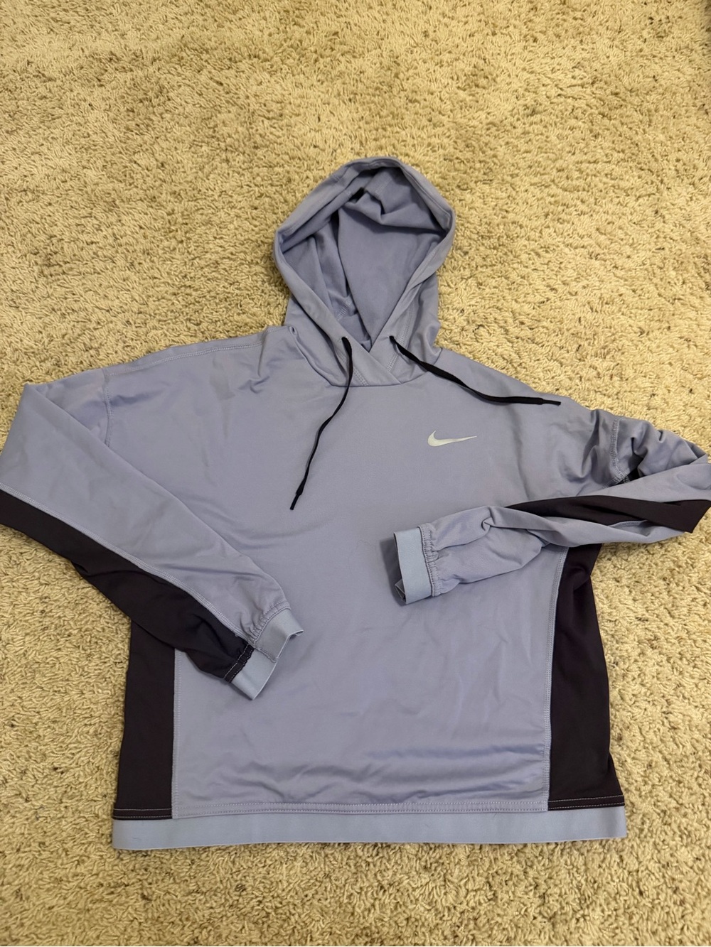 Nike womens Lavender Zip-Up Hoodie with Black Panels